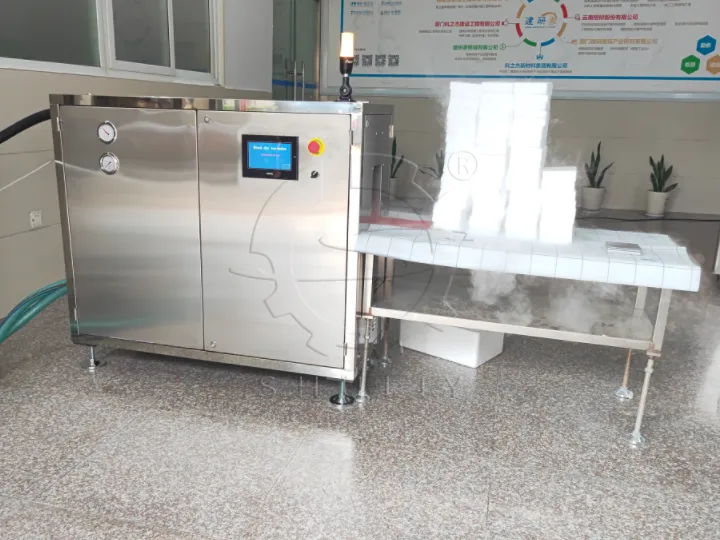 dry ice block making machine working