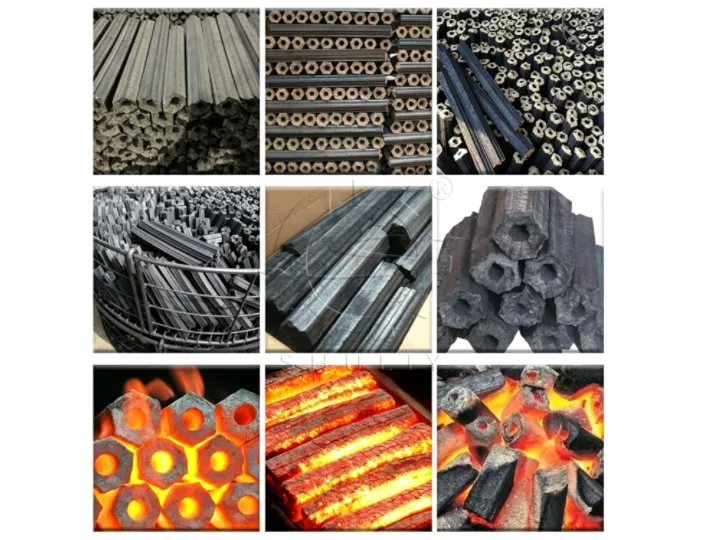 final products of the sawdust brick machine