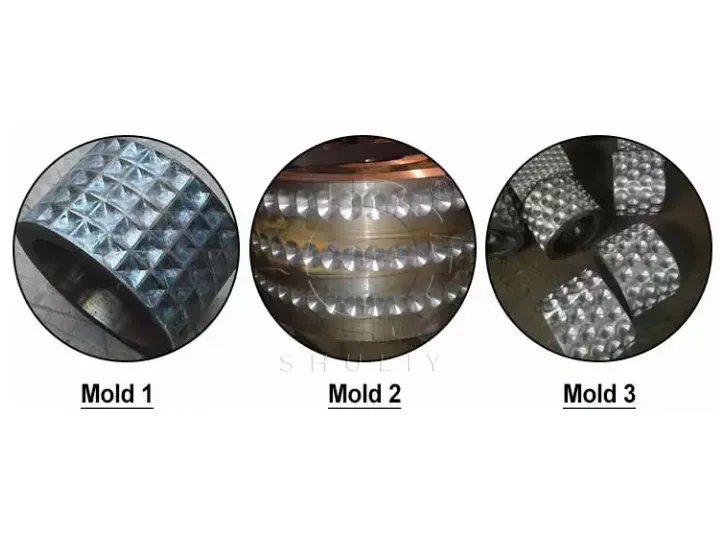 Multiple molds available for selection