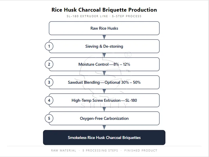 Rice Husk Charcoal Briquette Production